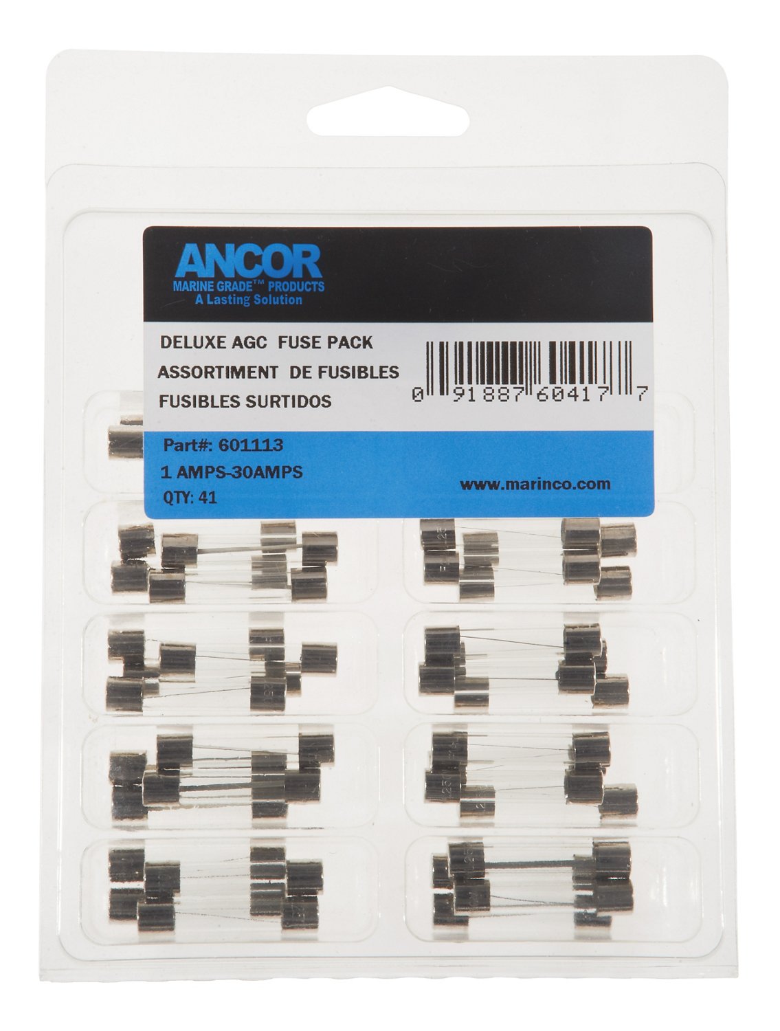 Marinco ATO/ATC In-Line 10 AWG Deluxe AGC Fuses 41-Pack