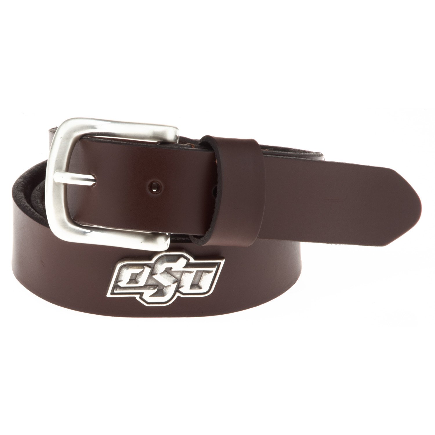 Enmon Men's Sideline Collection Oklahoma State University Brown Leather Belt
