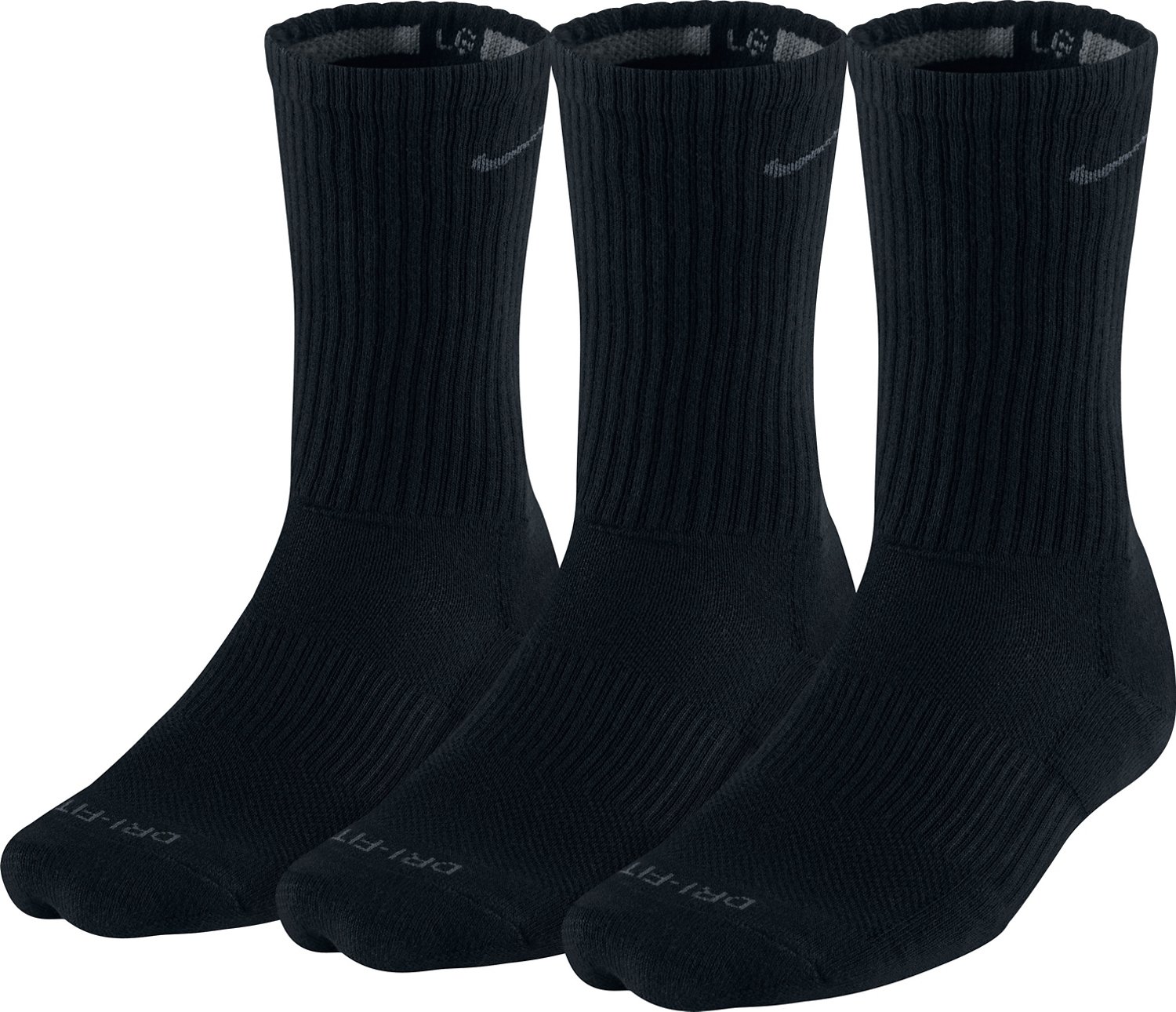 Nike Men's Dri-FIT Half Cushion Crew Socks 3-Pack