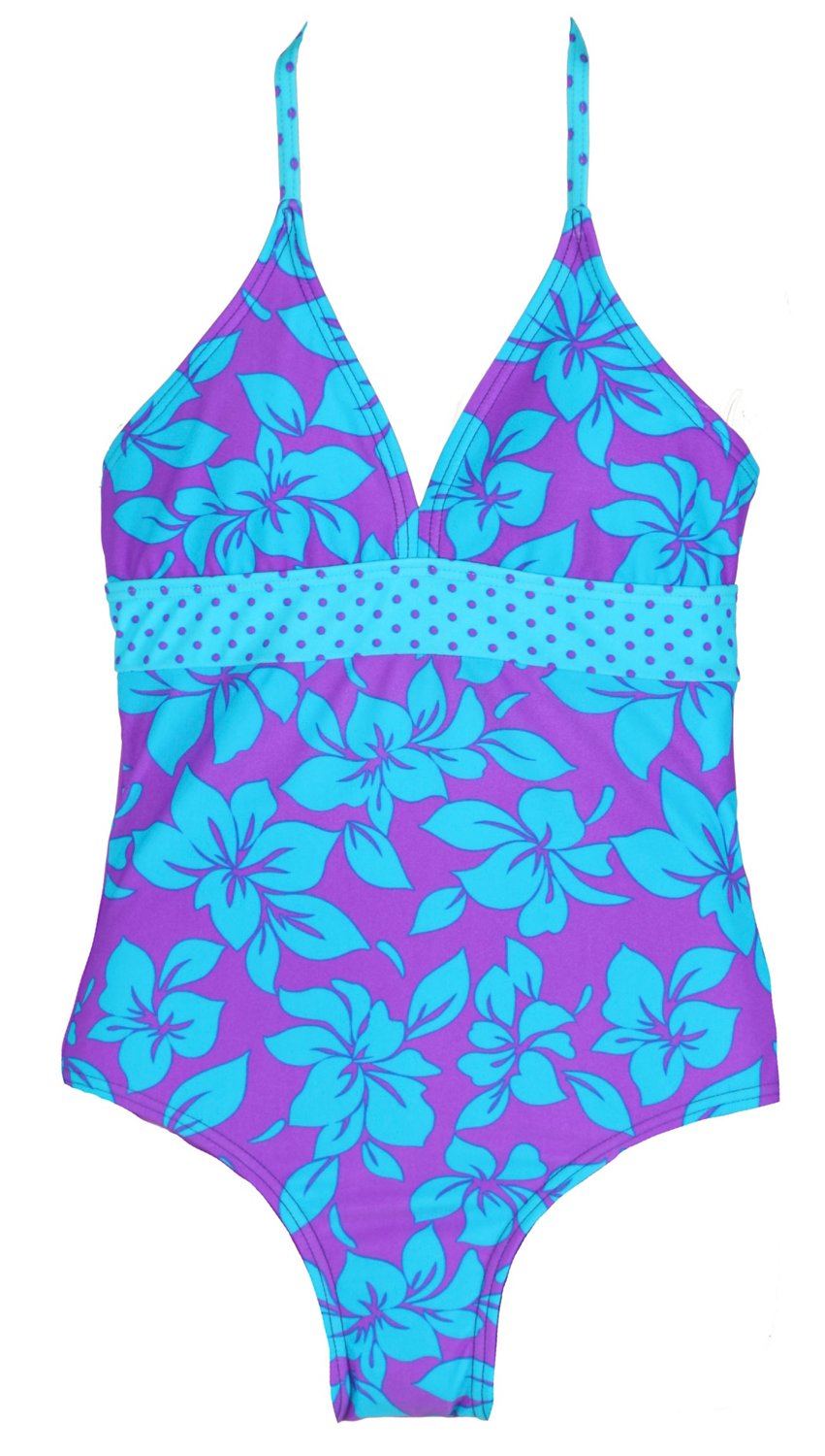 O'rageous® Girls' Aloha 1-Piece Halter Swimsuit