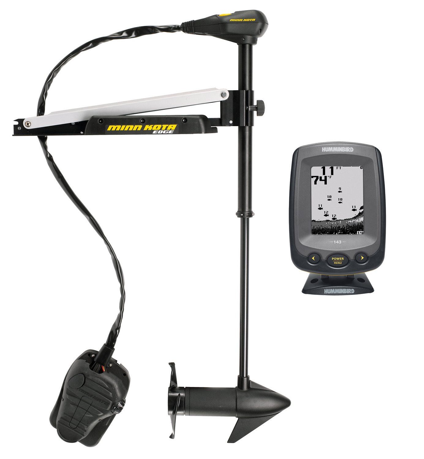 Minn Kota® Edge 55 Freshwater Bow-Mount Trolling Motor with Humminbird PiranhaMAX 143 Fishfinder
