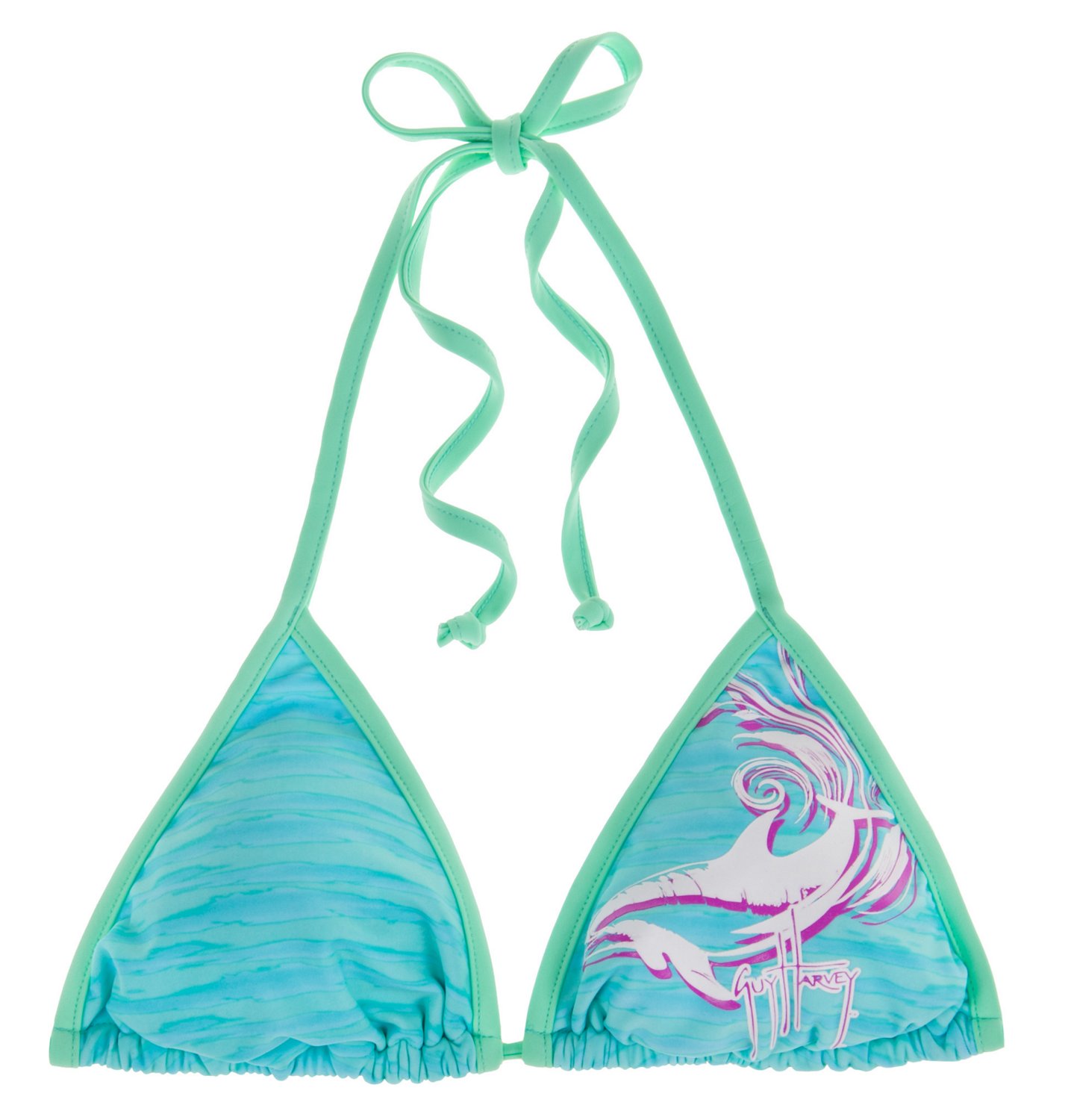 Guy Harvey Women's Dolphin Swirl Triangle Bikini Top