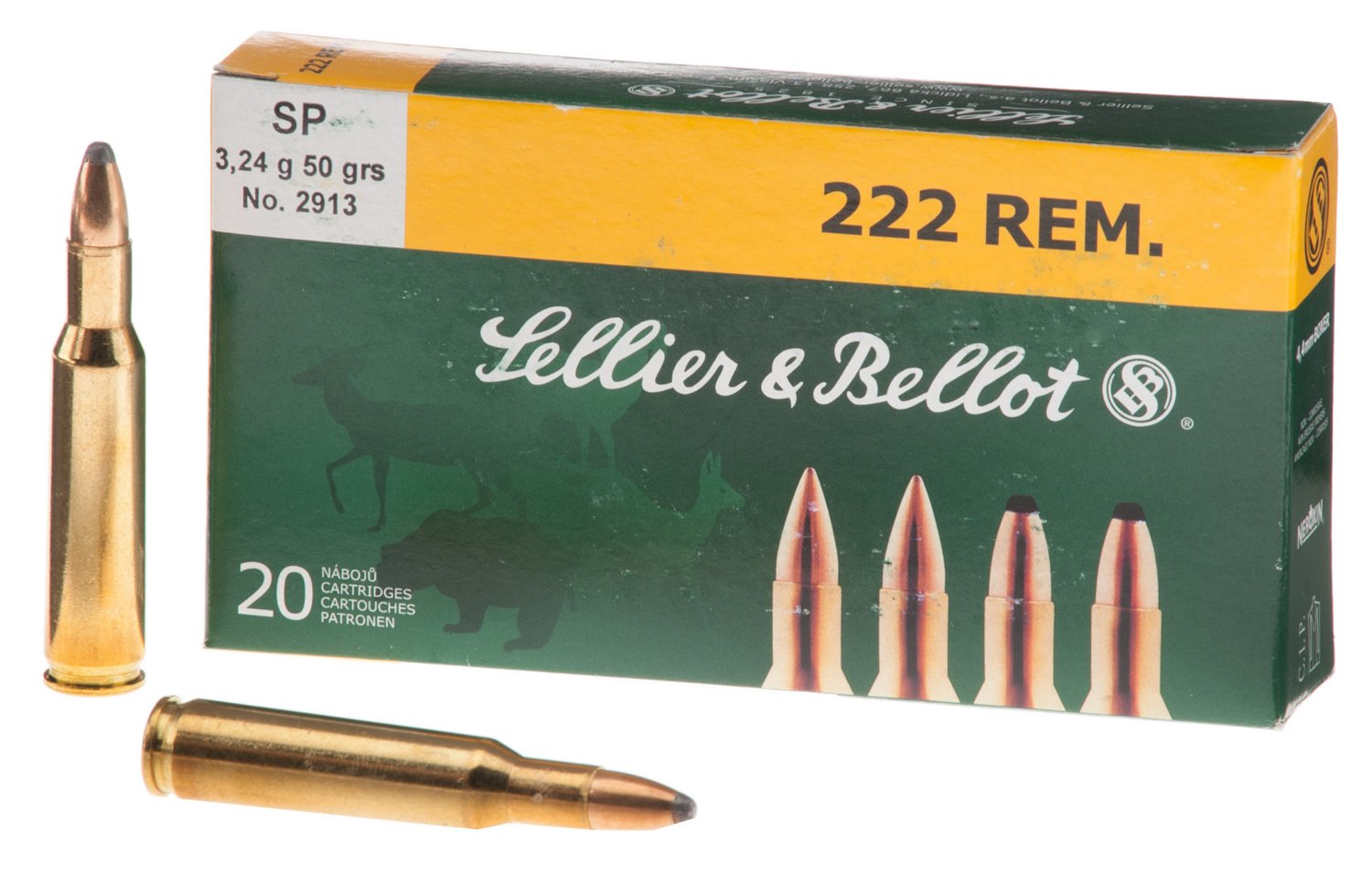 Sellier & Bellot .222 Remington 50-Grain Centerfire Rifle Ammunition