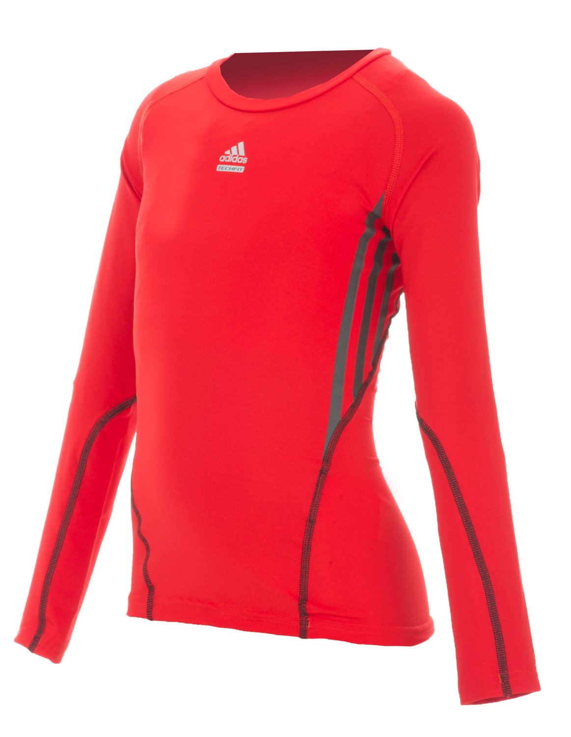 adidas Boys' TECHFIT 3 Stripes Long Sleeve Shirt
