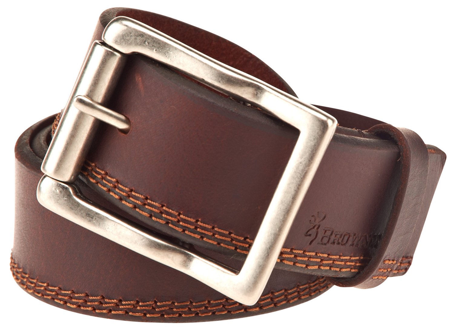 Browning Men's Triple-Stitched Leather Belt