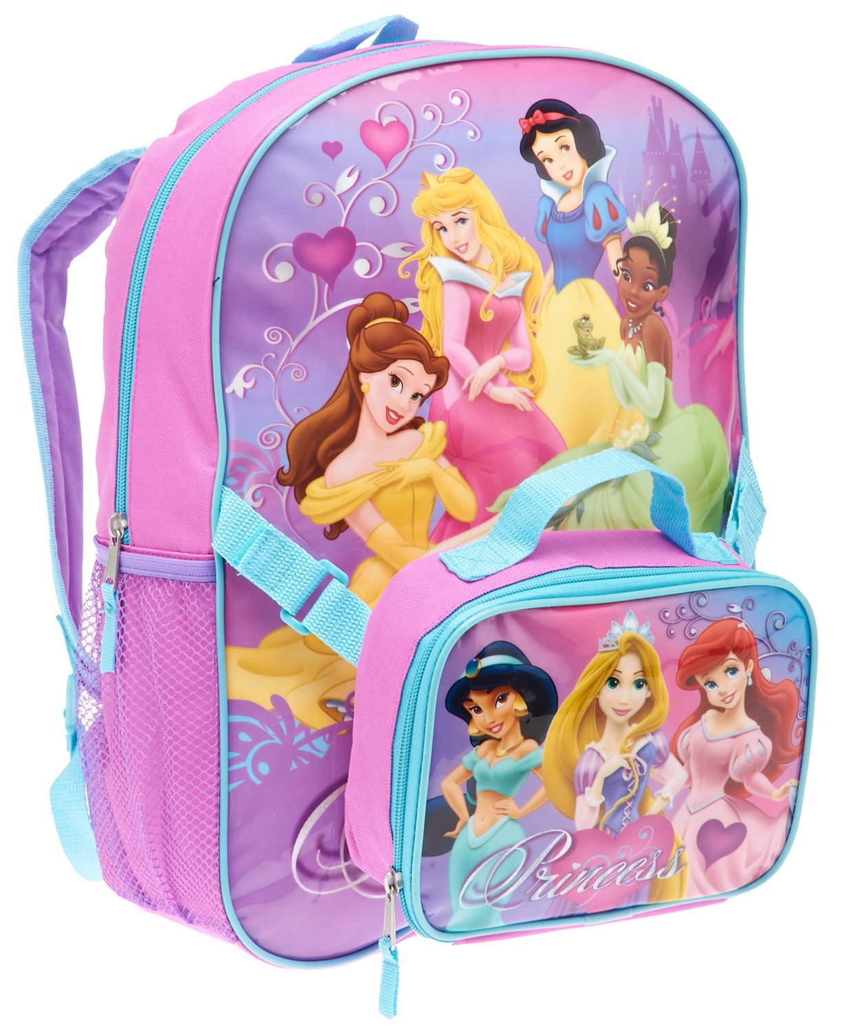 Disney Girls' Princess Backpack with Lunch Kit