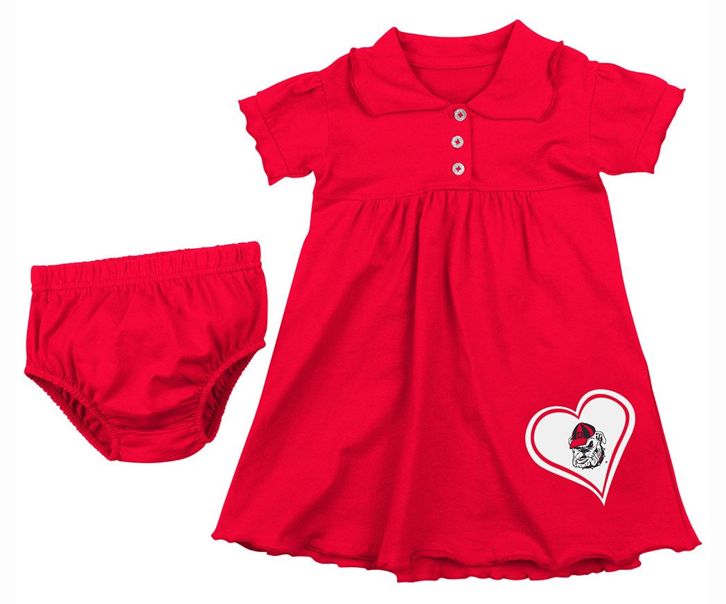 Colosseum Athletics Girls' University of Georgia Infant Collection Preppy Dress