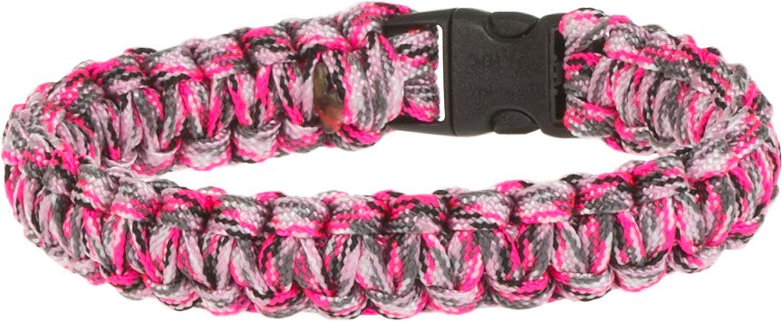 Bison Designs Side-Release Small Pink Camo Coreless Paracord Bracelet