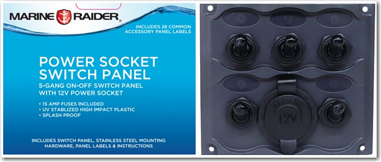 Marine Raider Electrical 5-Gang Switch Panel