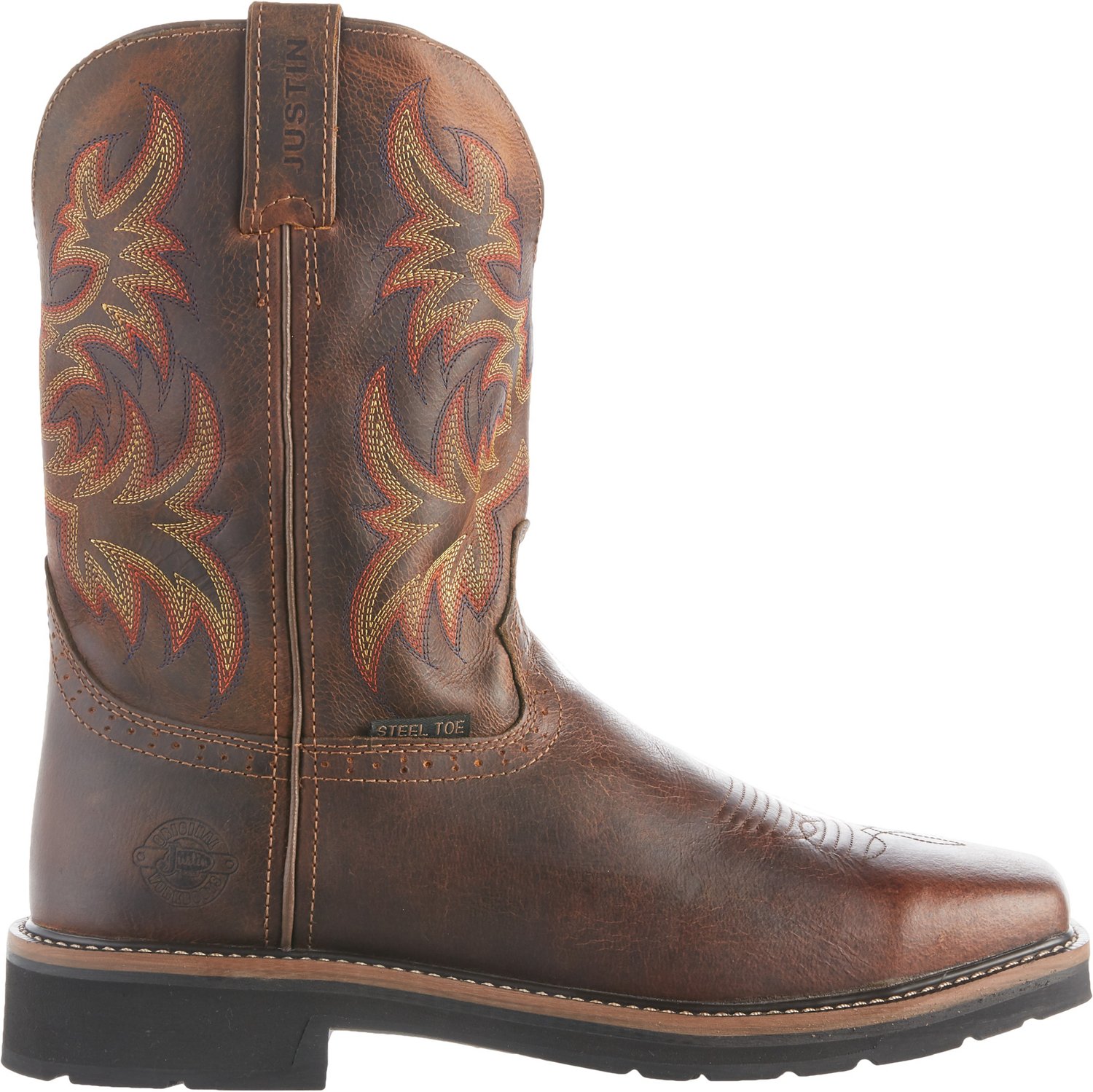 Justin Men's Stampede Square Toe Western Work Boots
