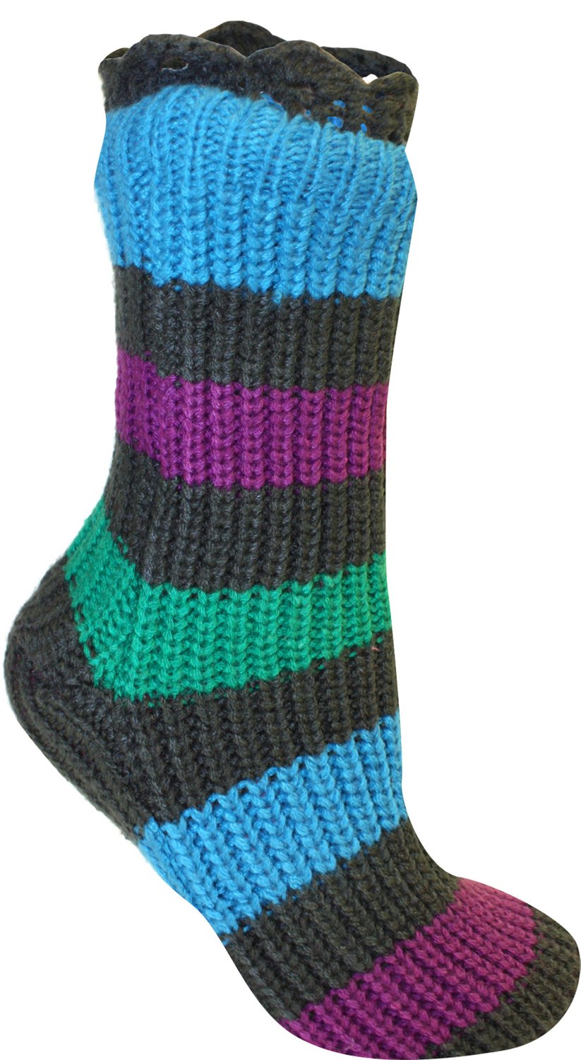 La de Da Women's Multicolored Slipper Socks