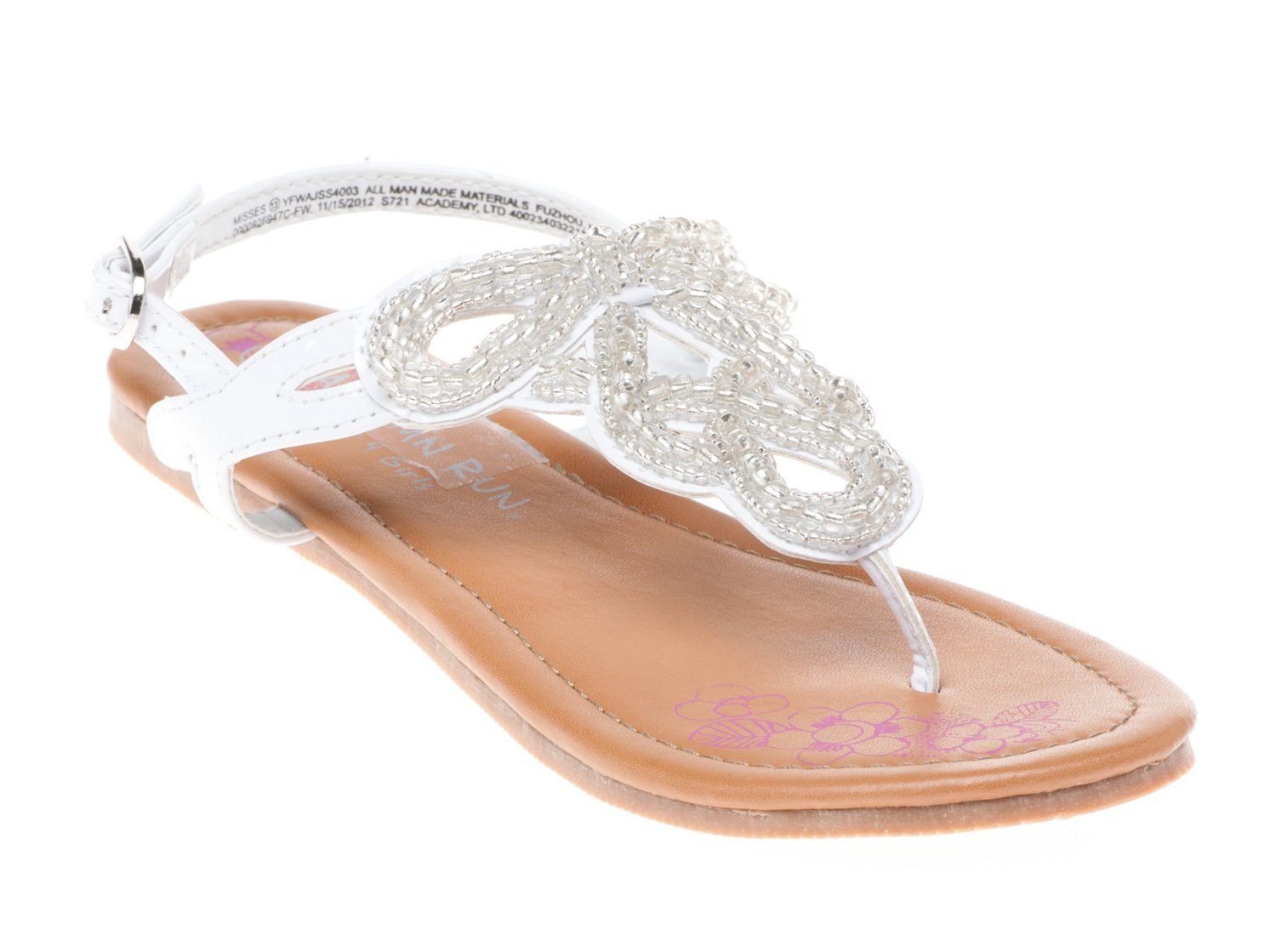 Autumn Run® Girls' Just For Girls Bow Backstrap Sandals thumbnail