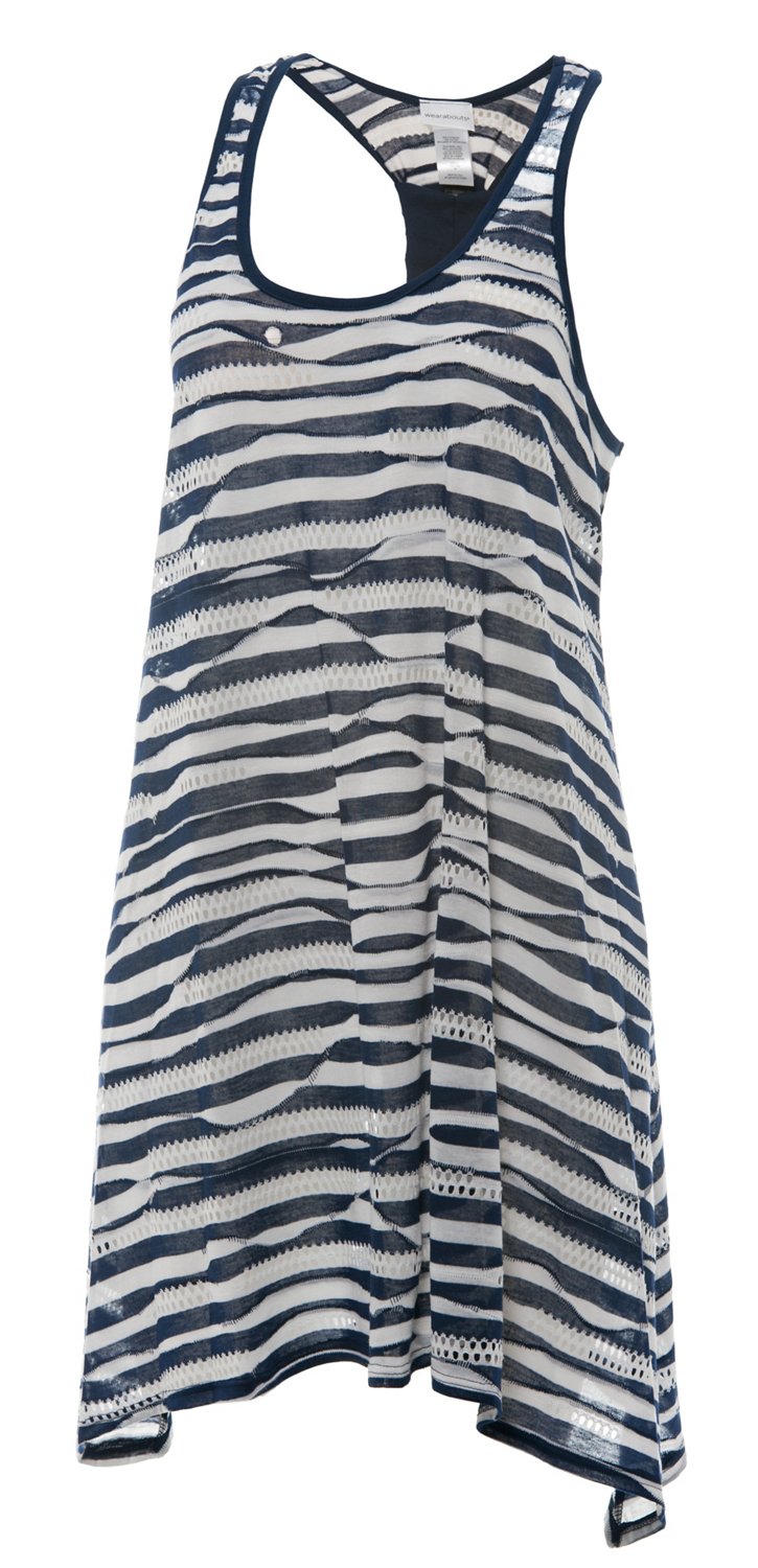 Malibu Women's Wearabouts Lucky Stripe Tank Dress Cover Up