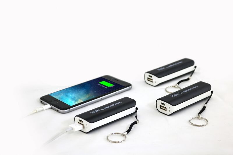 itek 2,600 mAh Power Banks with Key Chains 3-Pack