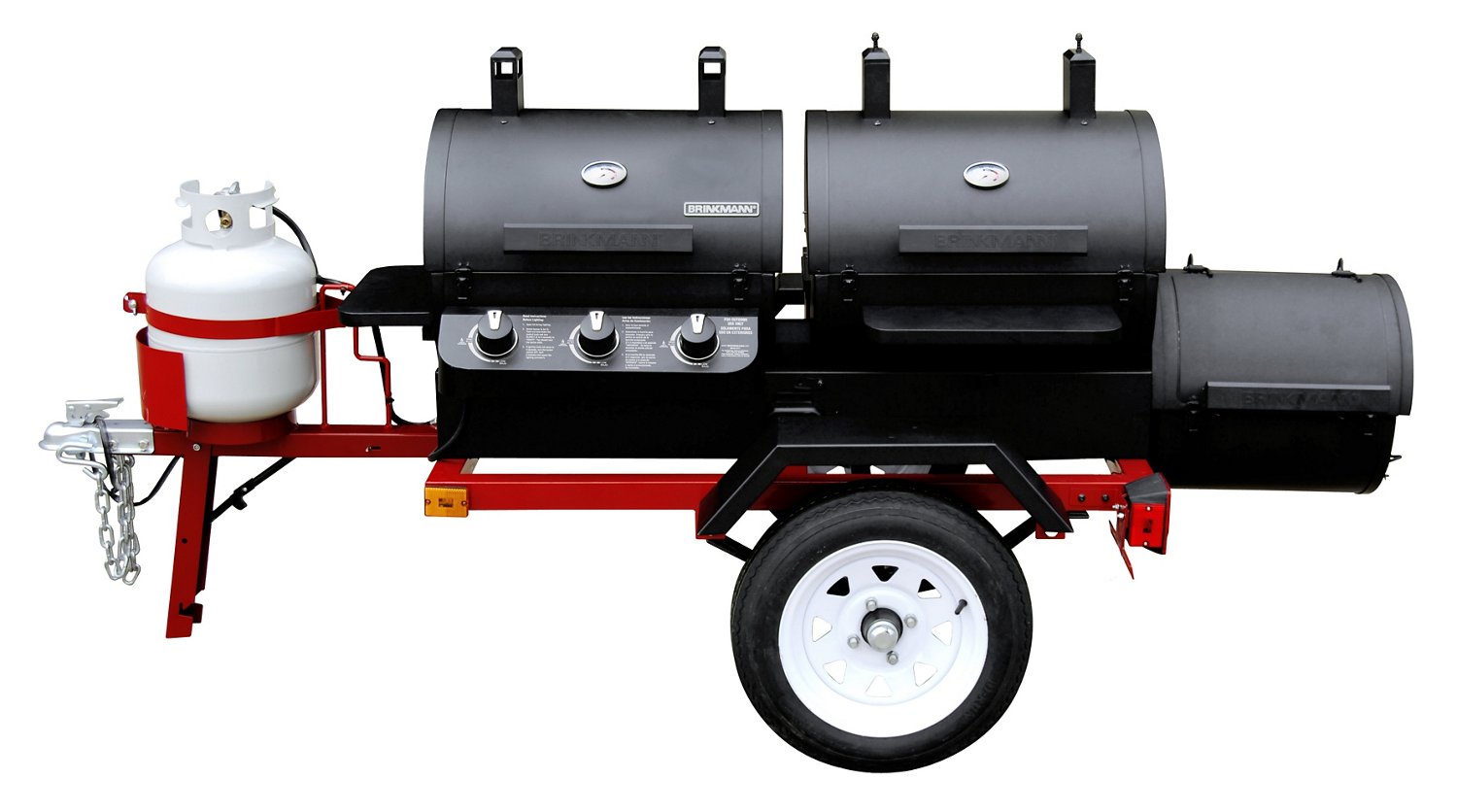 Brinkmann Roadmaster Trailer Propane/Charcoal Smoker, Fryer and Grill
