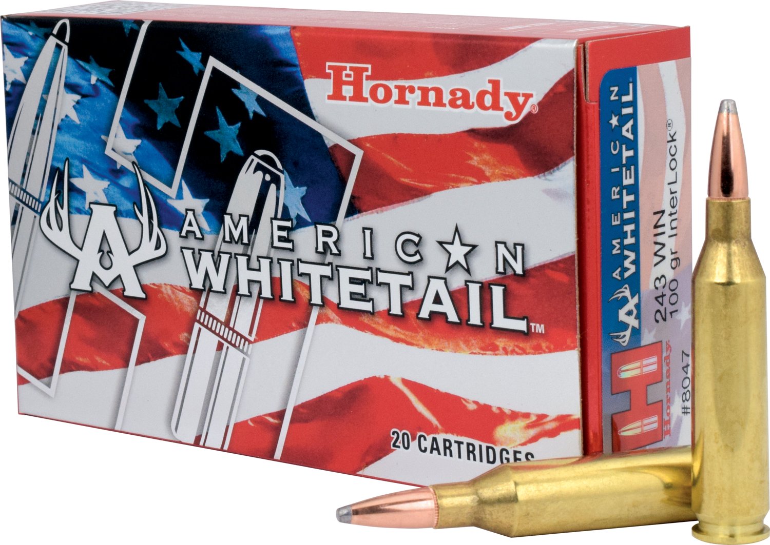 Hornady InterLock® BTSP American Whitetail .243 Win 100-Grain Centerfire Rifle Ammunition