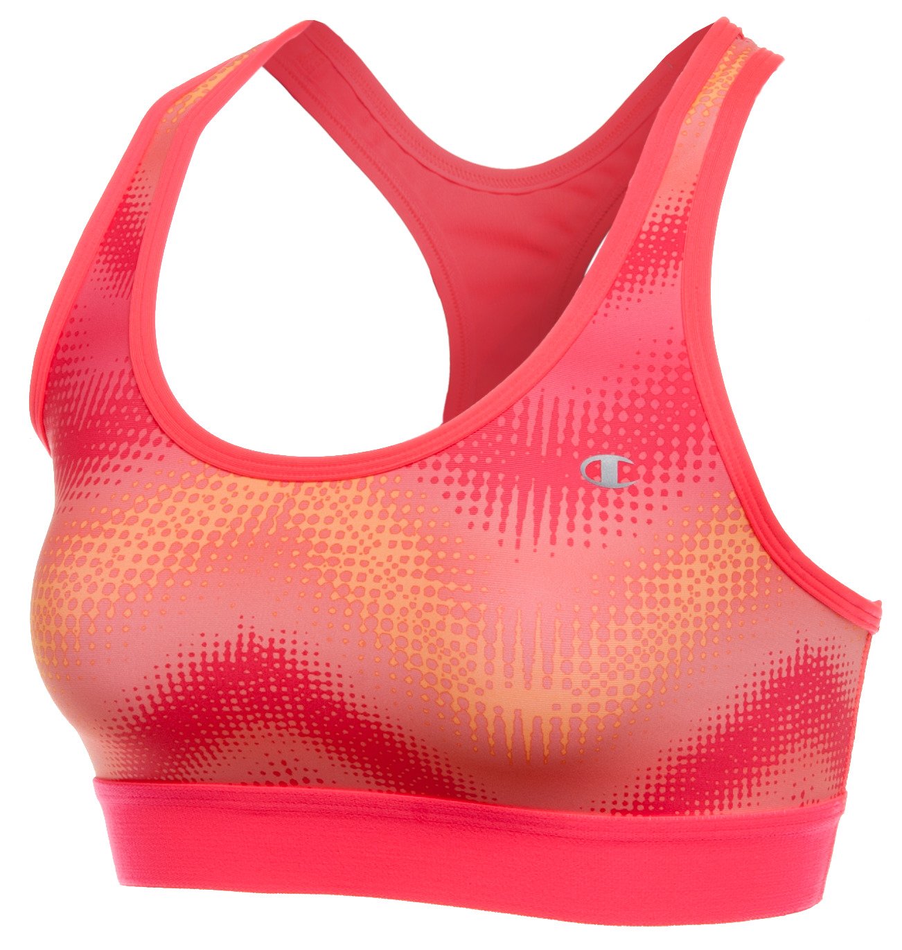 Neon Coral Chevron Print