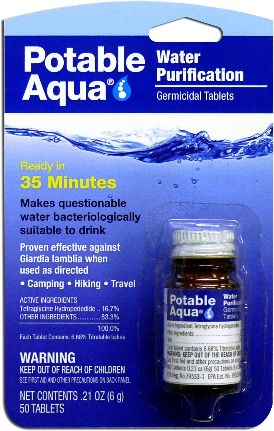 Potable Aqua® Water Purification Tablets 50-Count