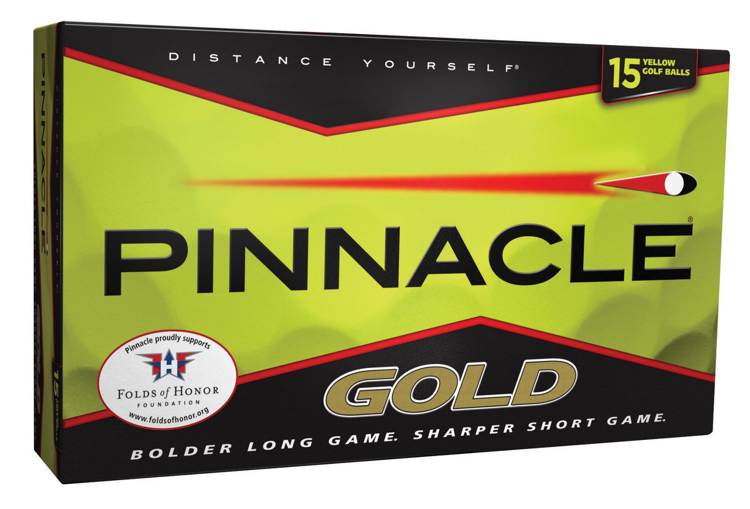 Pinnacle Gold High Optix Yellow Golf Balls 15-Pack thumbnail