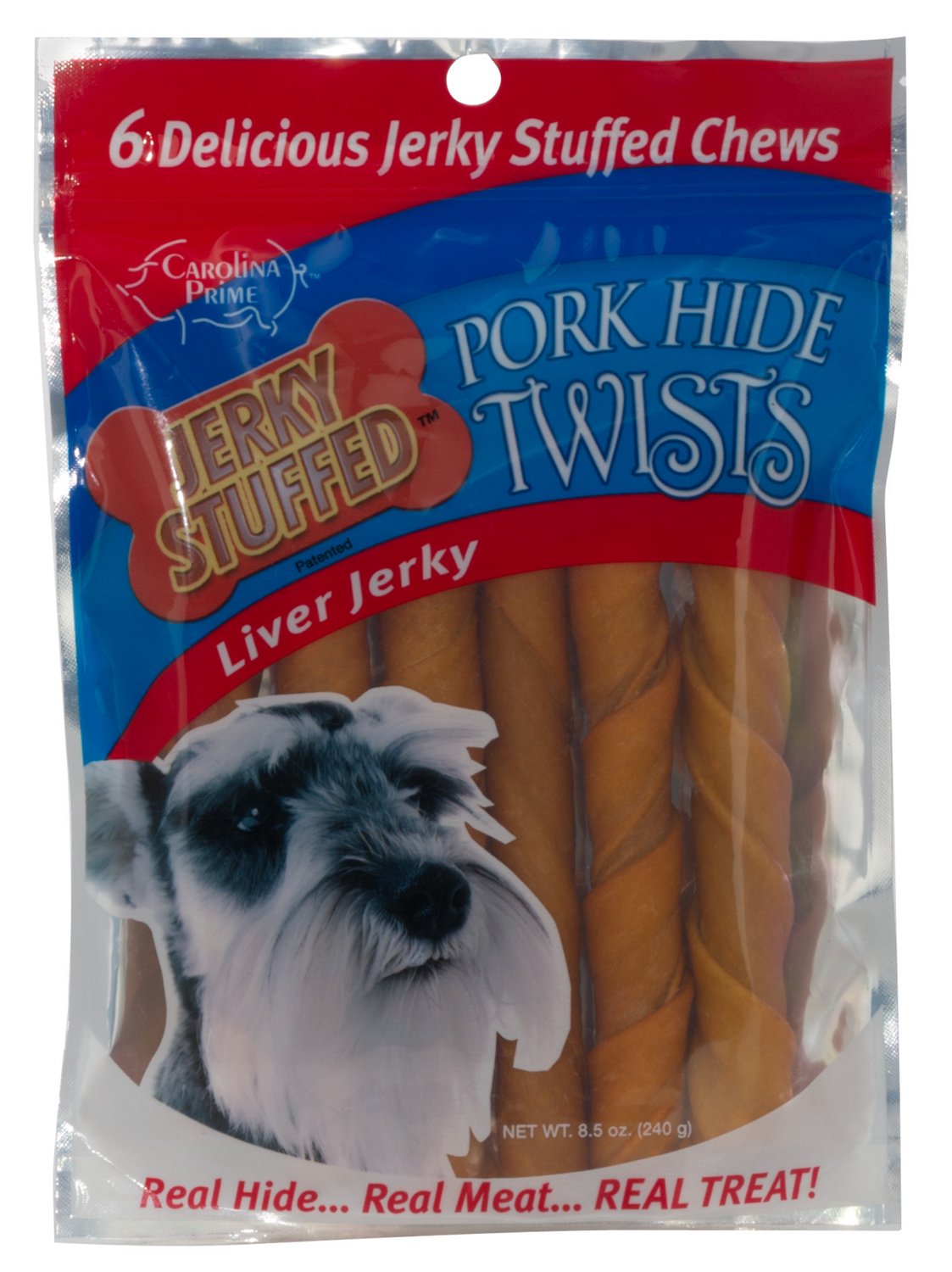 Carolina Prime Pet Liver Jerky Stuffed Pork Hide Twist Dog Treats