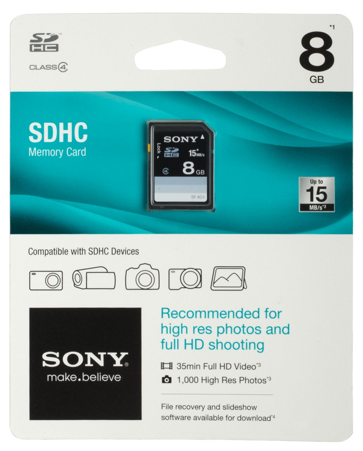 Sony 8 GB Class 4 SDHC Memory Card