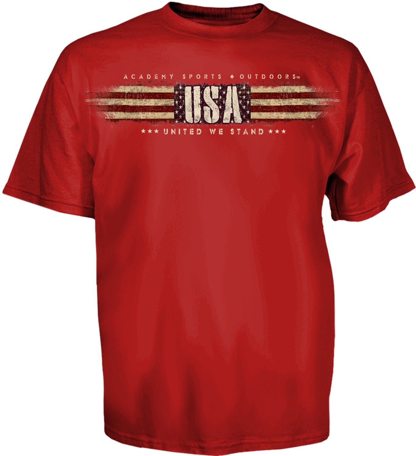 Academy Sports + Outdoors Men's United States Flag Stripe Printed Short Sleeve T-shirt