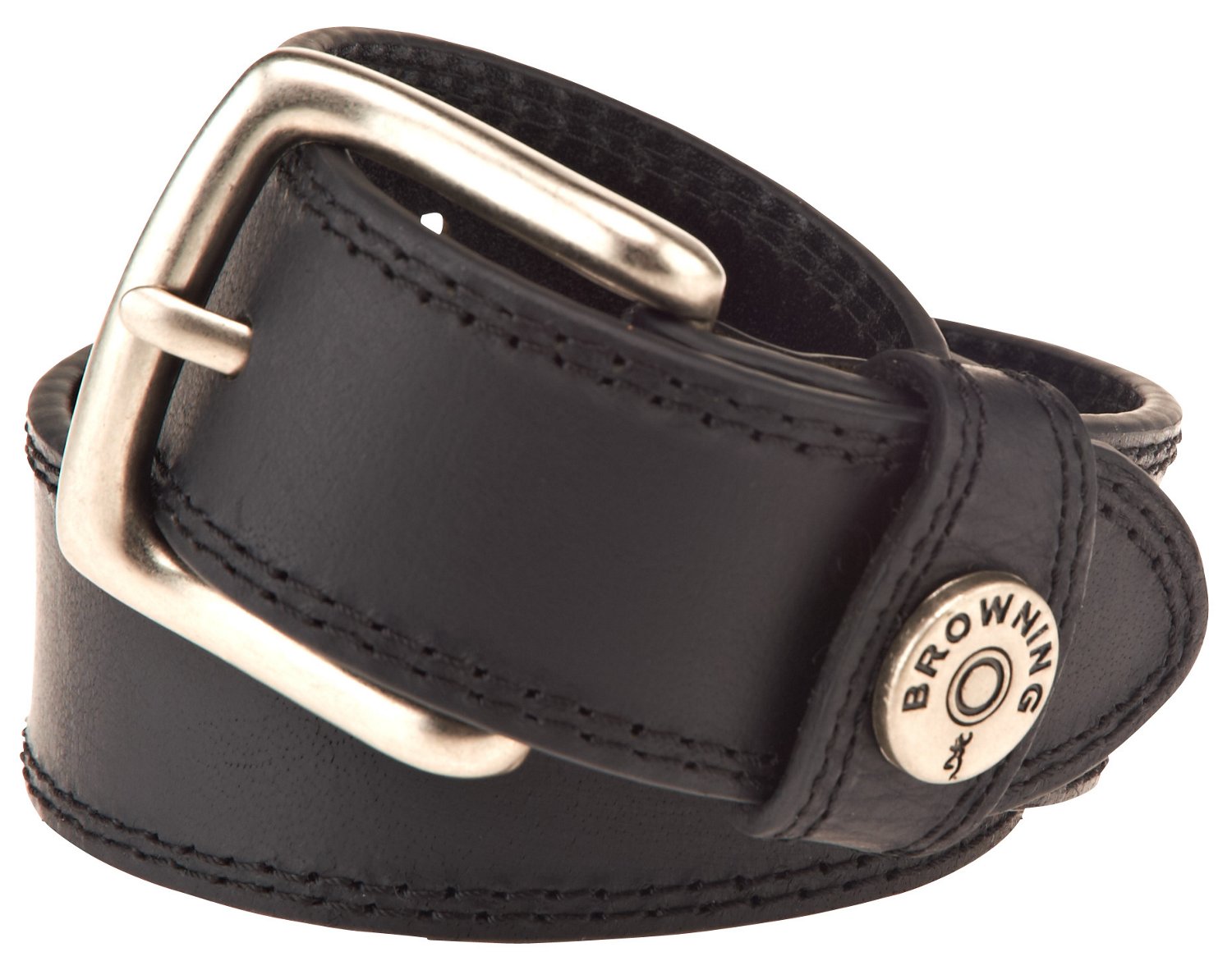Browning Men's Shotgun Shell Ornament Stitched Leather Belt
