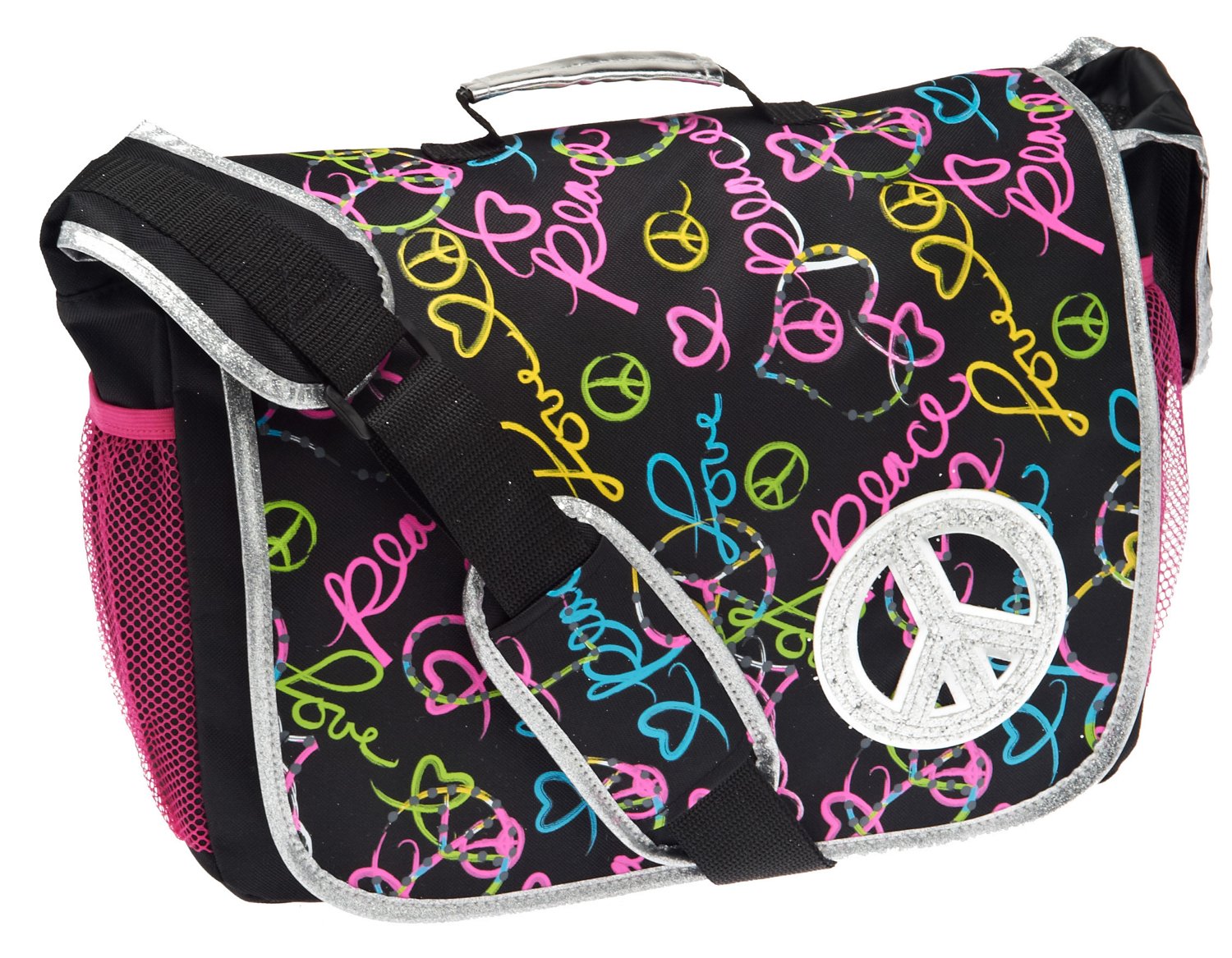 Accessories 22 Girls' Conversational Peace Full Size Messenger Bag