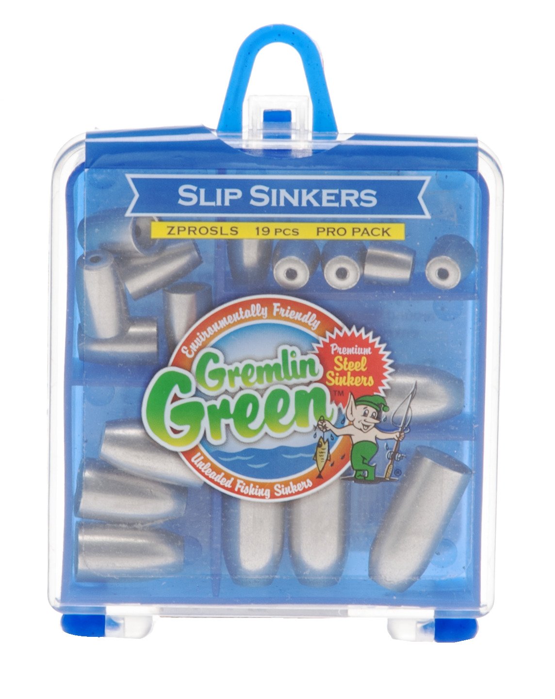 Water Gremlin Green Premium Steel Low-Profile Slip Sinkers Pro Pack Assortment