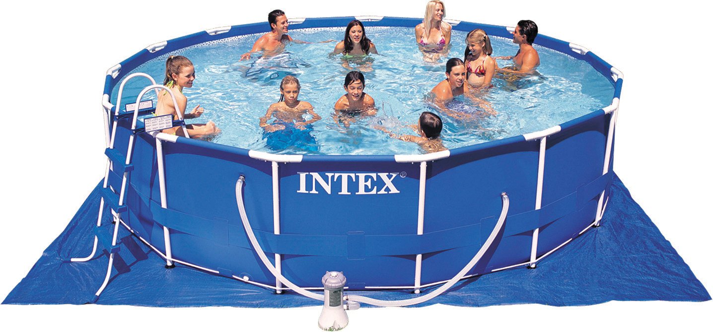 INTEX® 15' x 42" Round Metal Frame Pool Set thumbnail