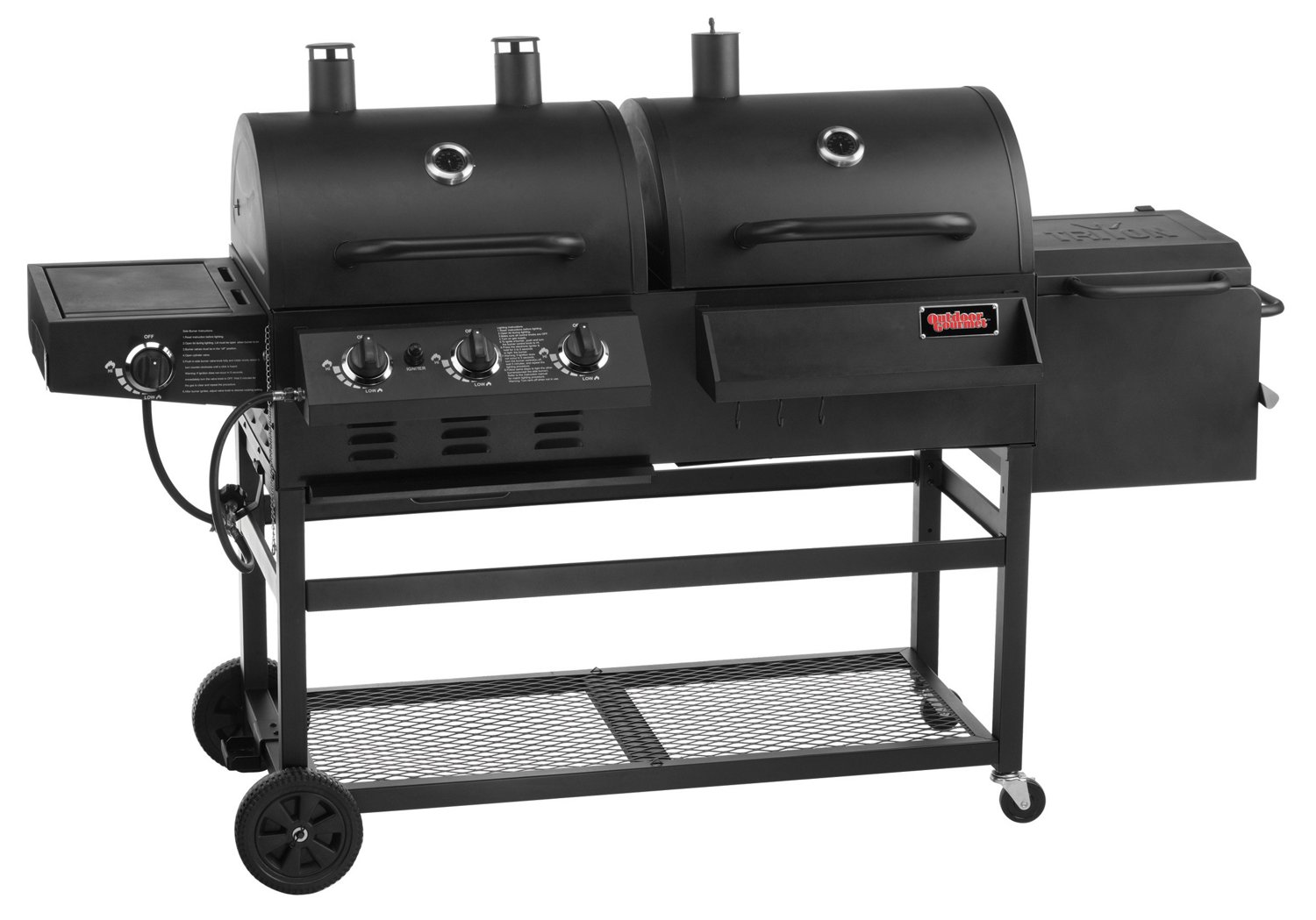 Outdoor Gourmet Triton 4-Burner Propane and Charcoal Grill