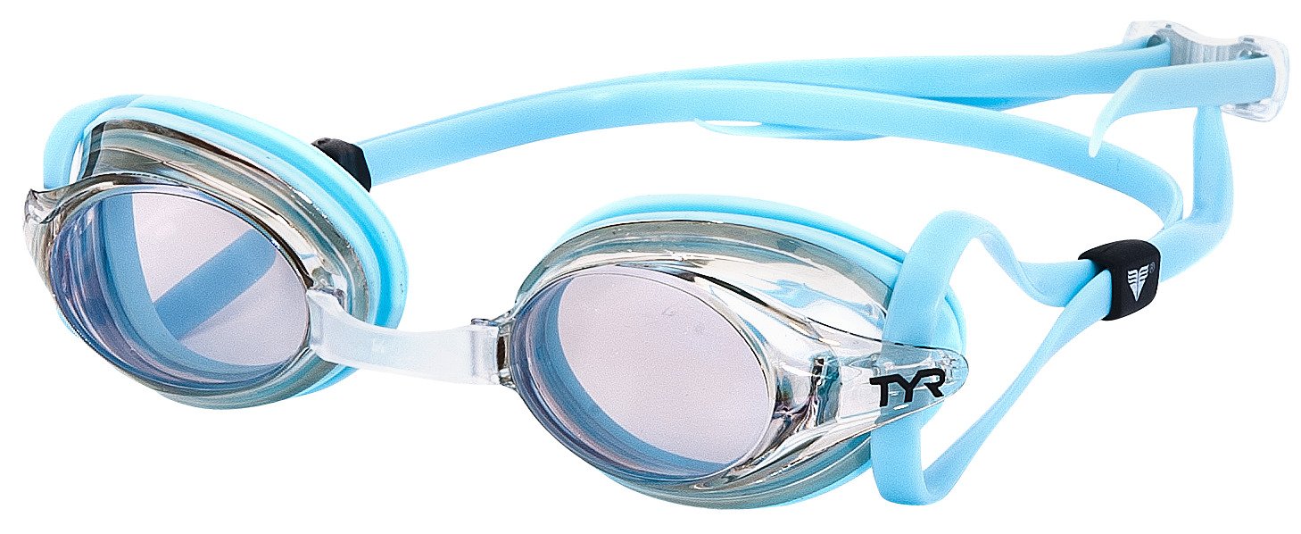 TYR Adults' Velocity Metallized Silver Swim Goggles