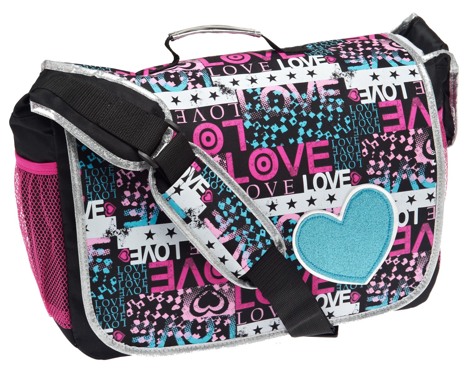 Accessories 22 Girls' Love Patch Full Size Messenger Bag