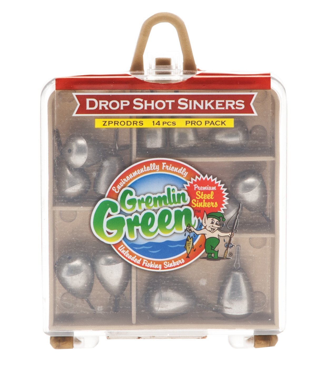 Water Gremlin Green Premium Steel Drop Shot Sinkers Pro Pack Assortment