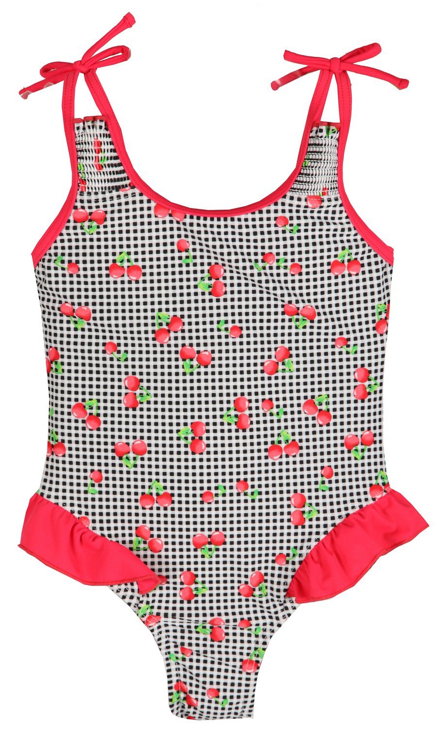 O'rageous® Girls' Feeling Fruity Smocked Strap Ruffle Swimsuit