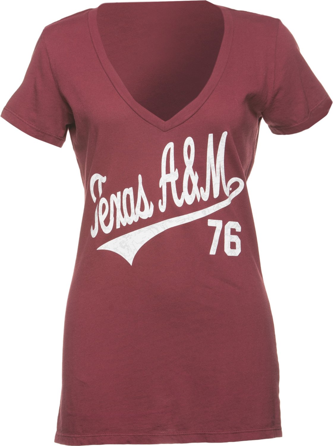 Blue 84 Juniors' Texas A&M University Dyed V-neck T-shirt