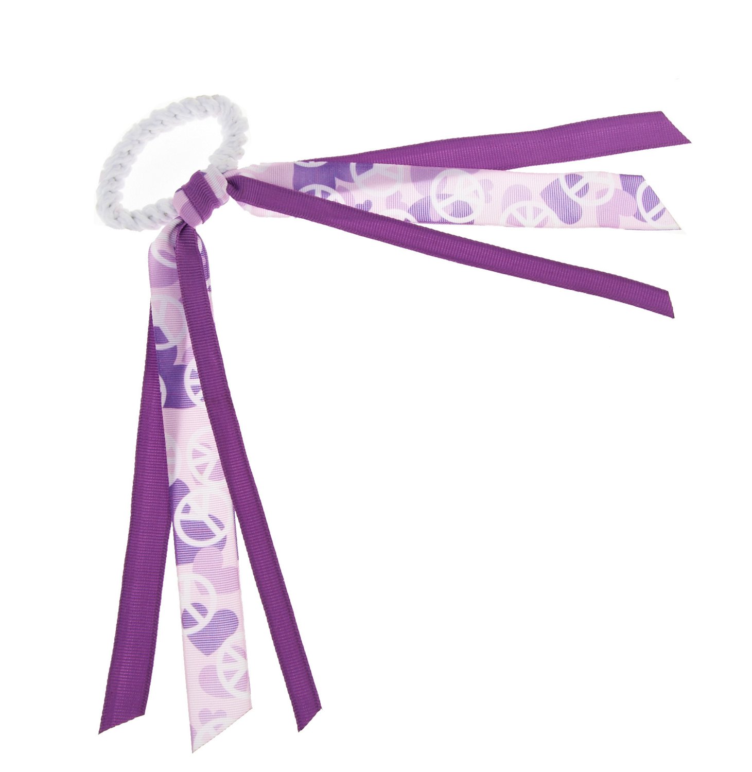Soffe Camo Grape Peace Sign Ribbon Scrunch