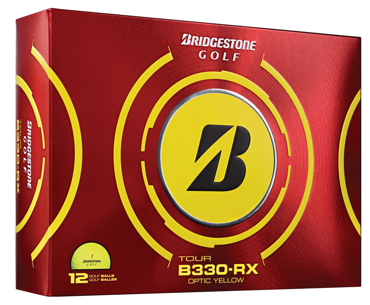 Bridgestone Golf B330-RX Series Yellow Golf Balls 12-Pack