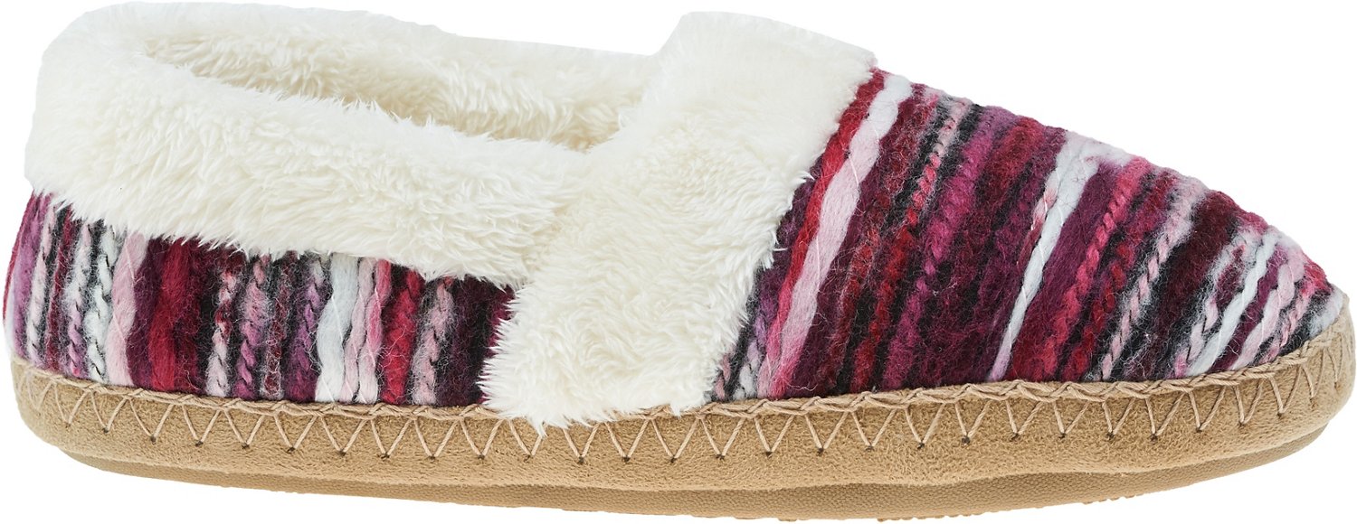 magellan outdoors women's fur collar slipper booties
