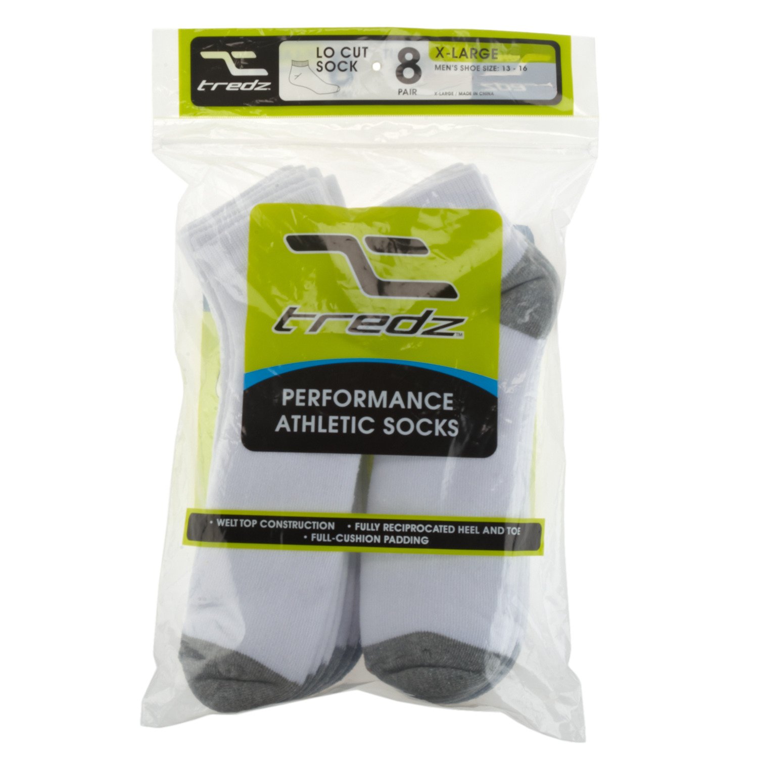 Tredz™ Adults' Low-Cut White Socks 8-Pack thumbnail
