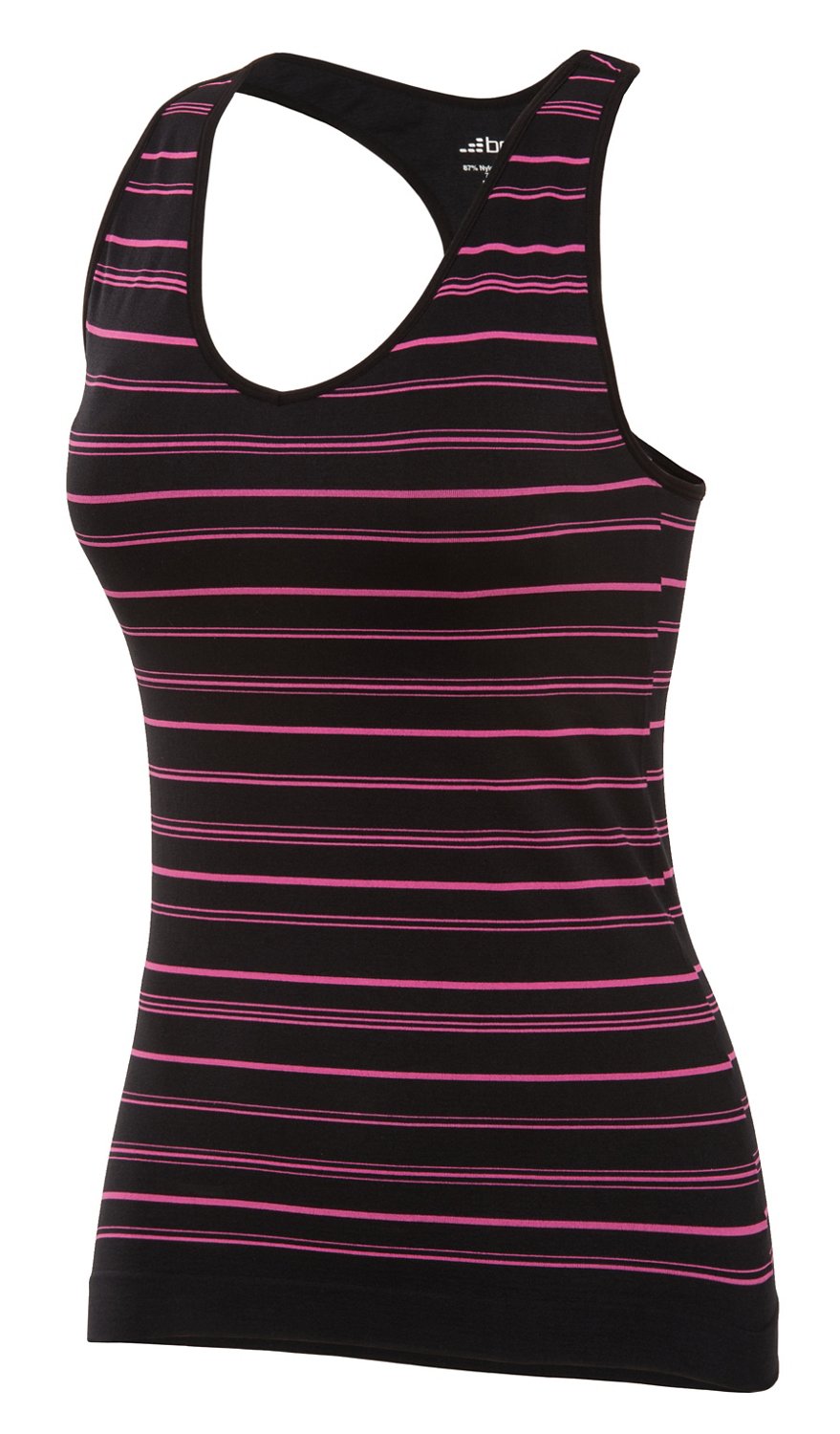 BCG Women's Neon Stripe Removable Cup Seamless Tank Top thumbnail