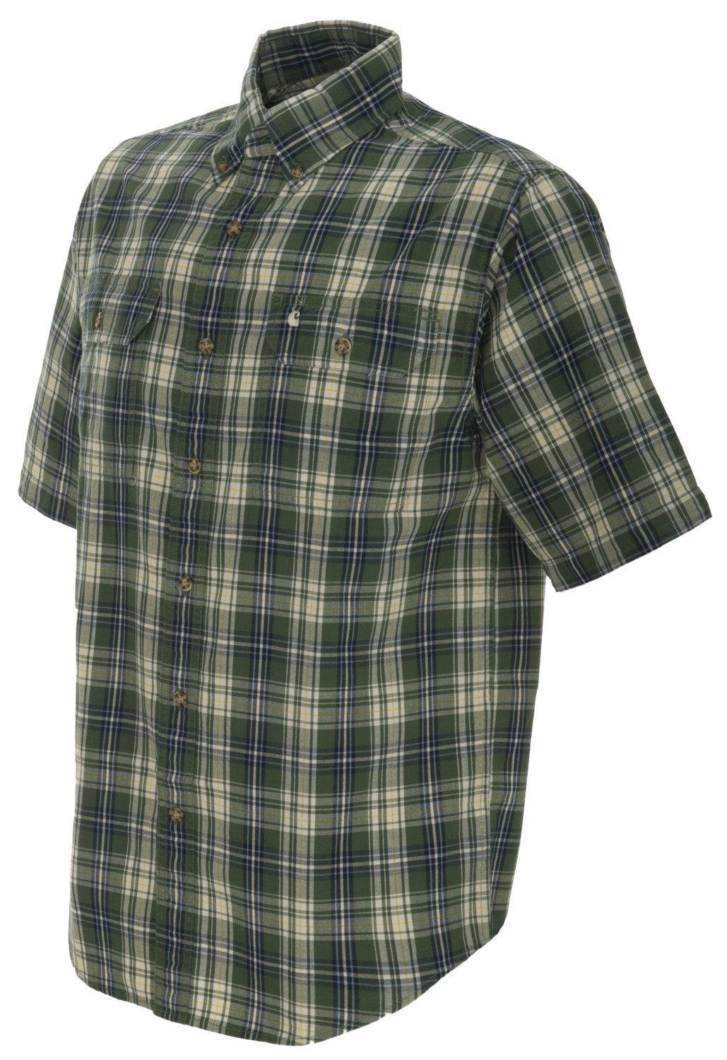 Carhartt Men's Chambray Plaid Short Sleeve Shirt