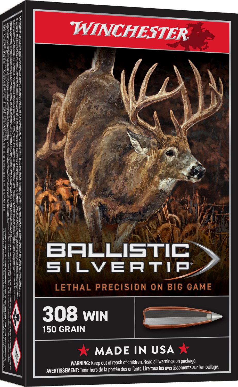 Winchester Supreme® Ballistic Silvertip® .308 Winchester 150-Grain Rifle Ammunition