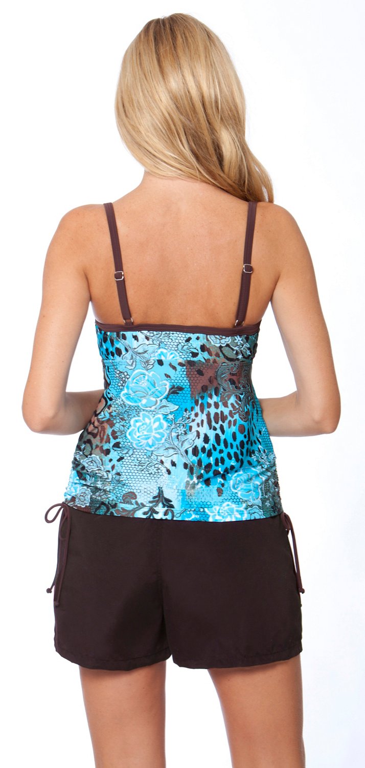 Magellan Outdoors Women's Hyde and Chic Side Shirred Tankini Top thumbnail