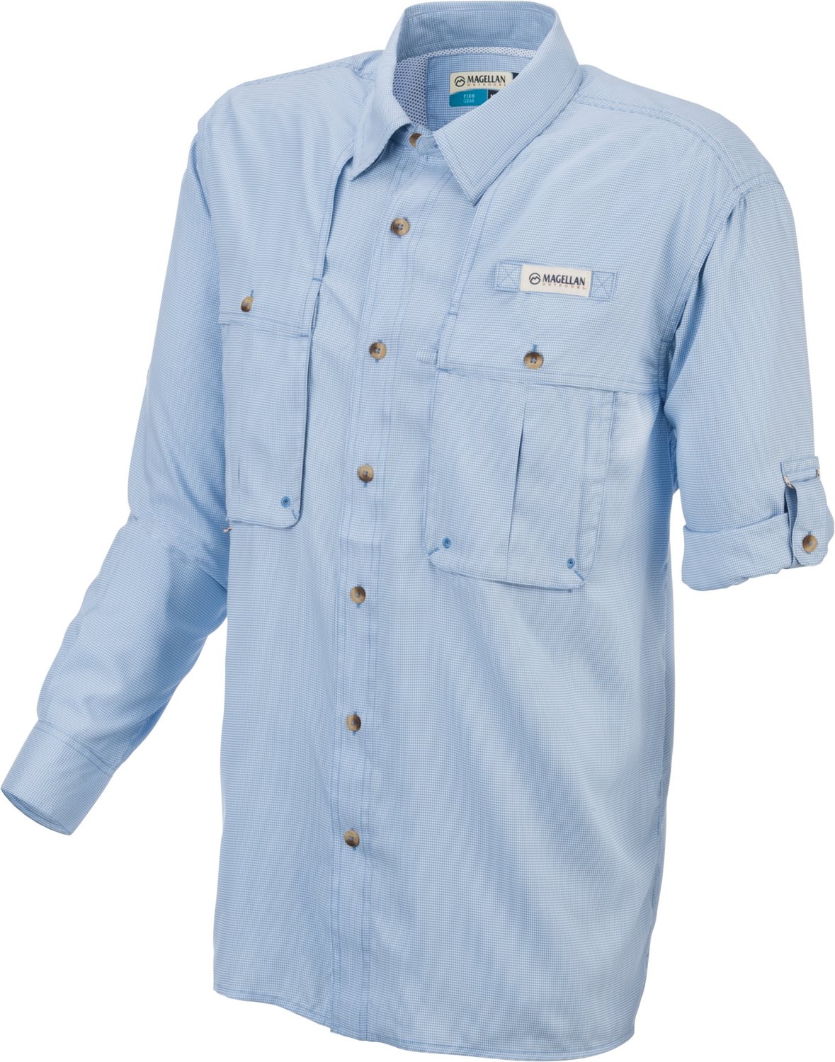 Magellan Outdoors Men's Arkansas Pass Mini Check Long Sleeve Fishing Shirt