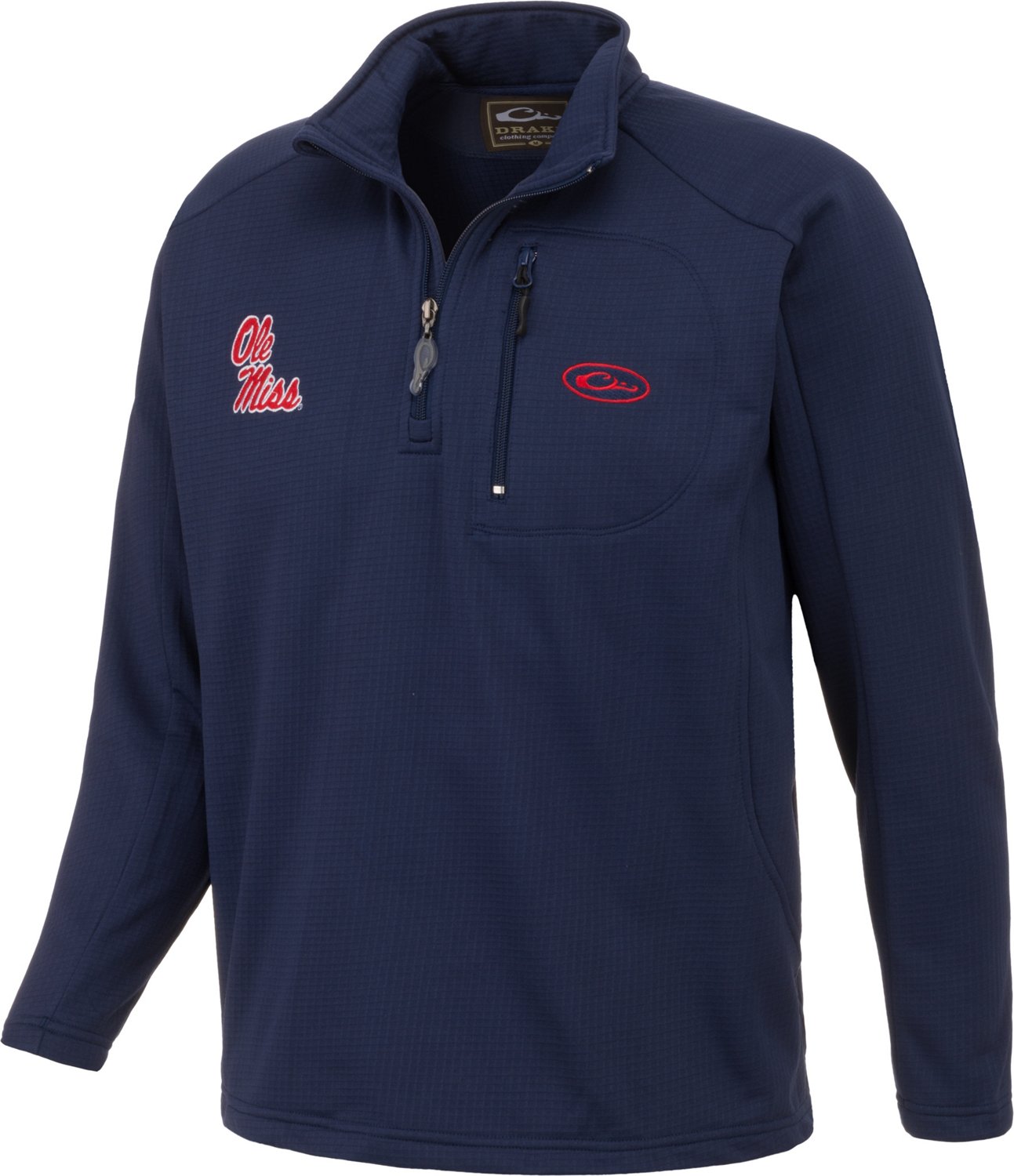 Drake Waterfowl Men's University of Mississippi BreathLite 1/4 Zip Pullover | Academy