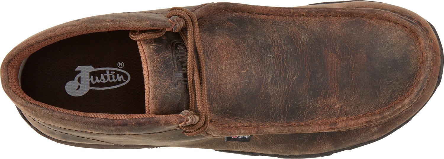 justin moc toe work boots