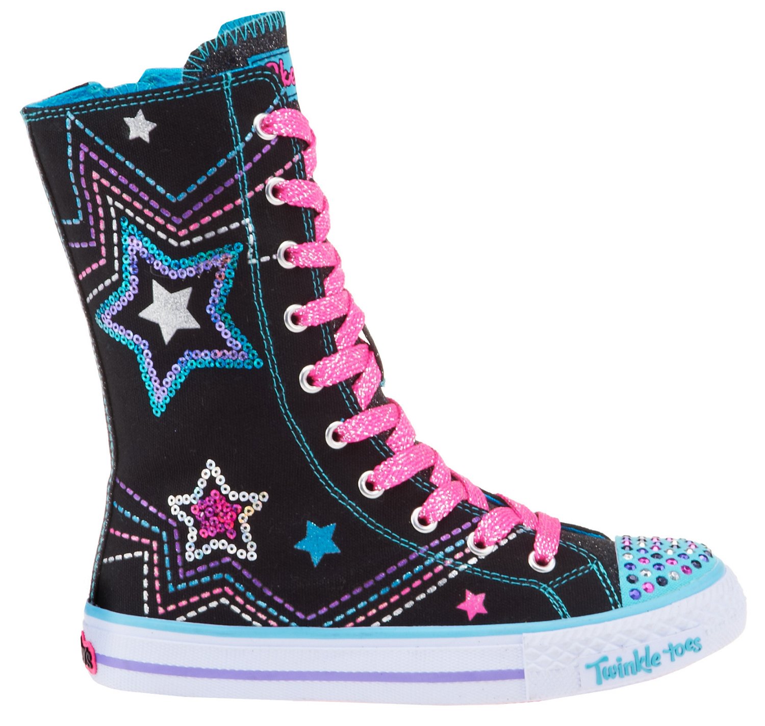 SKECHERS Girls' Twinkle Toes High Athletic  Lifestyle Shoes