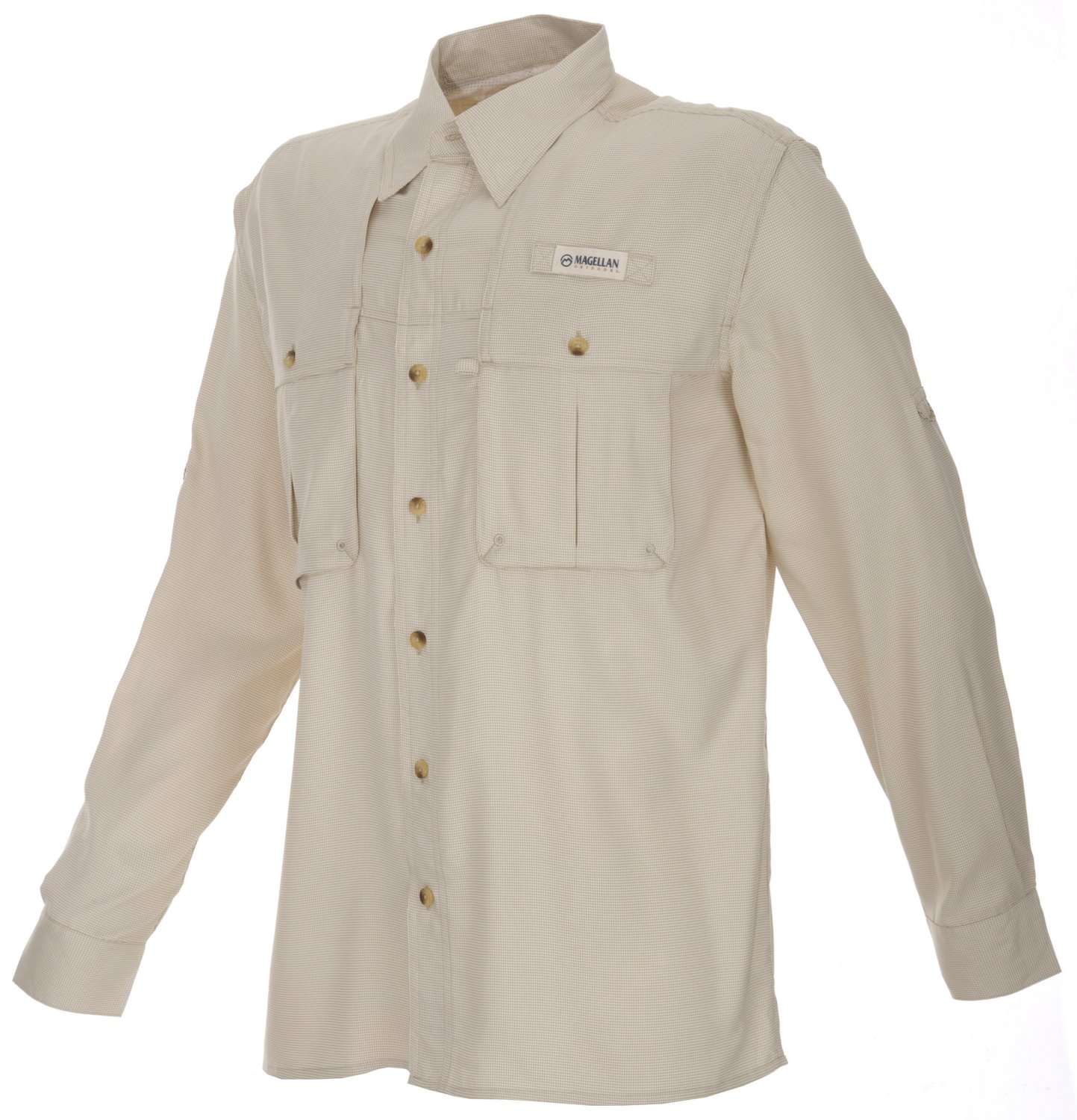 Magellan Outdoors Men's Arkansas Pass Mini Check Long Sleeve Fishing Shirt
