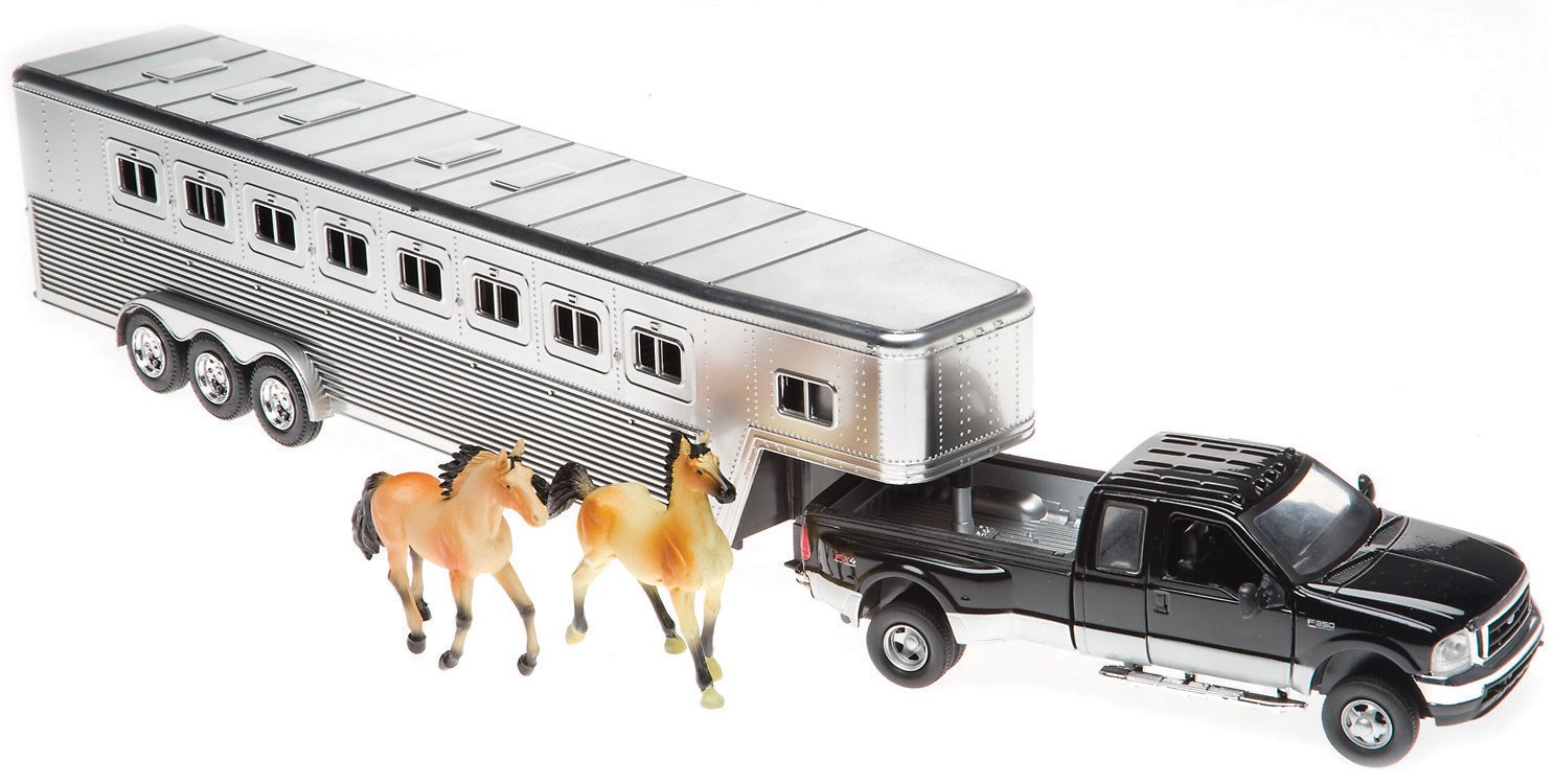 New-Ray Toys Ford F350 Fifth Wheel with Horses